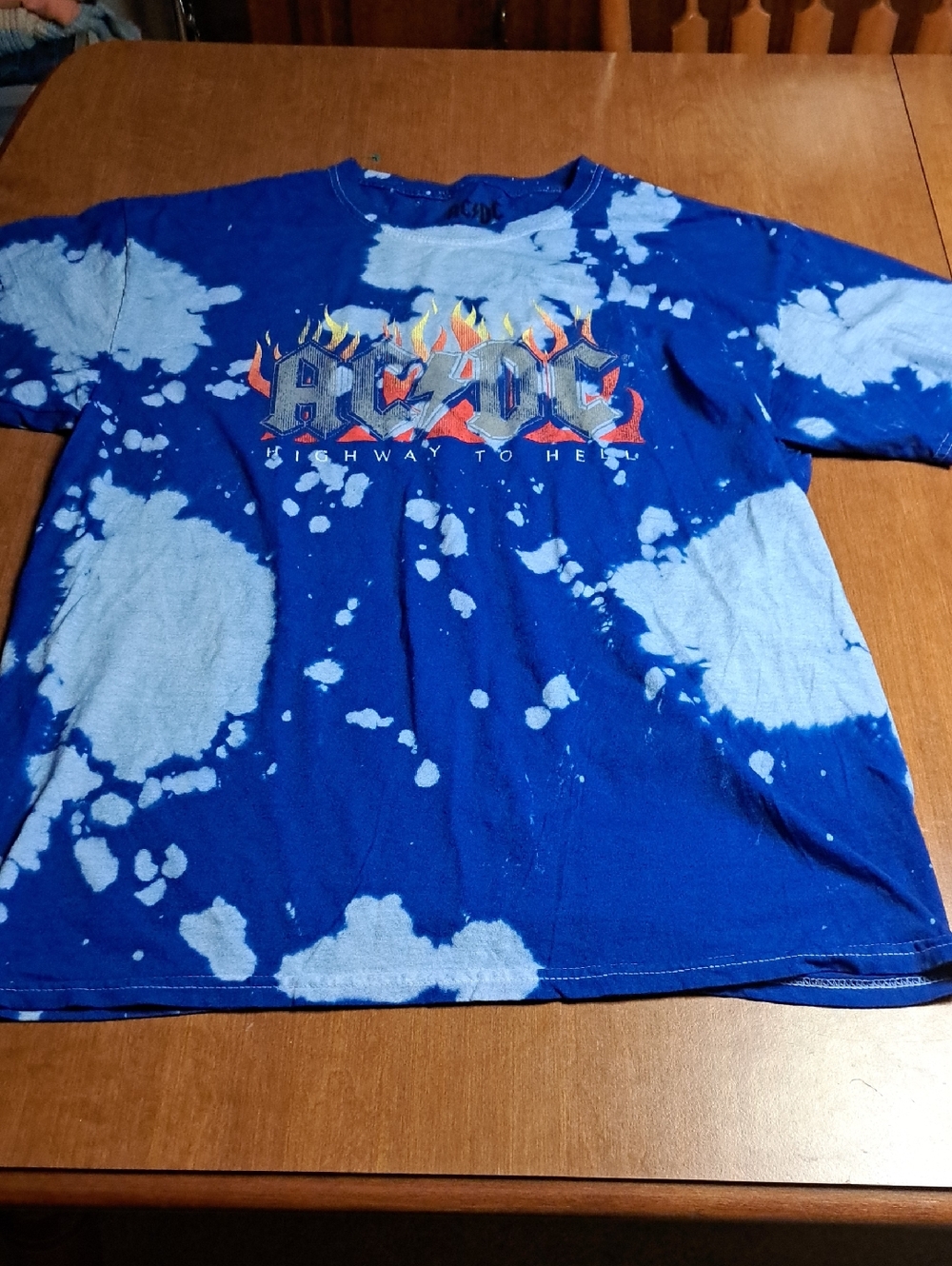 AC/DC Blue Tie-Dye 'Highway to Hell' Short Sleeve Tee